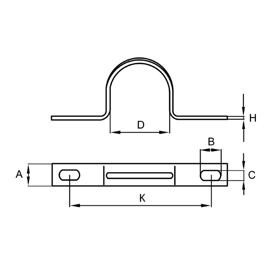 Тримач оцинкований двосторонній Д.16мм 53354