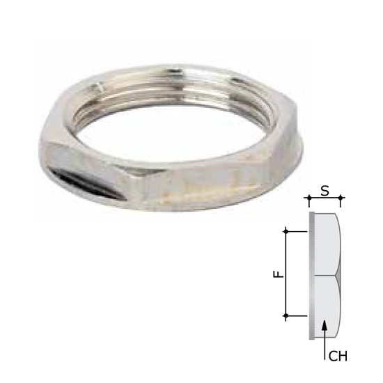 Гайка нікельована латунь M32 x 1,5 6006-32A