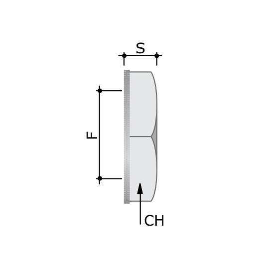 Гайка нікельована латунь M32 x 1,5 6006-32A