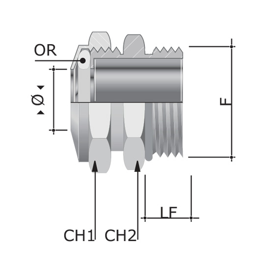 Кабельне введення діаметр кабелю 8 ÷ 12мм IP68 6018-M1620