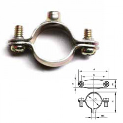 Хомут сталевий з внутрішнім різьбленням М6 Д.12мм 58012
