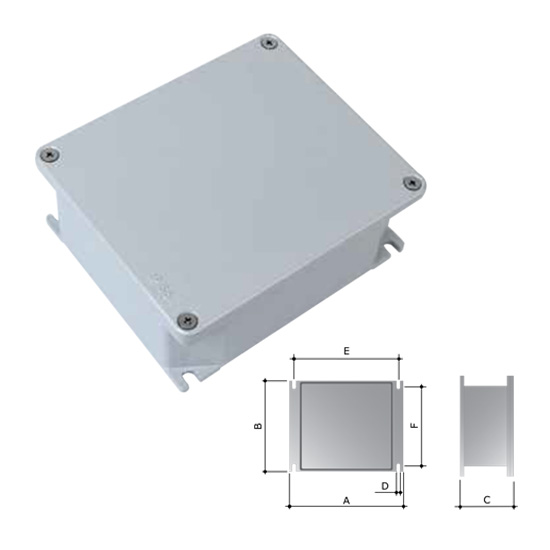 Коробка відгалужена алюмінієва, пофарбована 128x103x55 65301