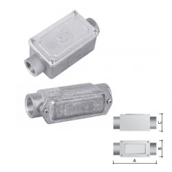 Коробка протяжна алюмінієва, 2 введення 180 °, IP55 M16x1,5 6030-16A