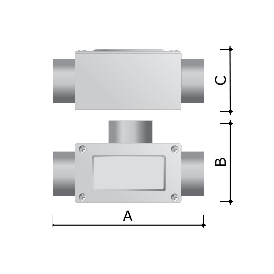 Коробка відгалужена алюмінієва, 3 введення, IP55 M20x1,5 6330-20