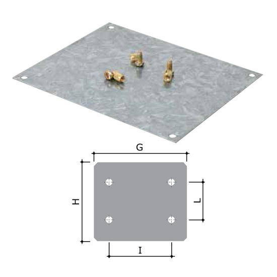Монтажна пластина з оцинкованої сталі 254х210 653015