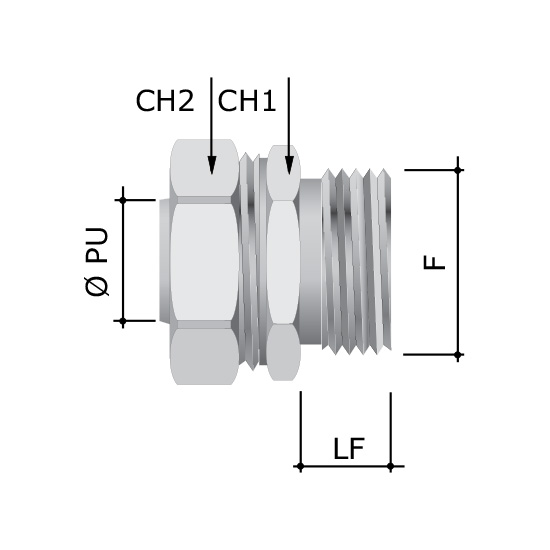 Муфта металорукав-коробка із зовнішнім різьбленням д.40мм 6014-5040