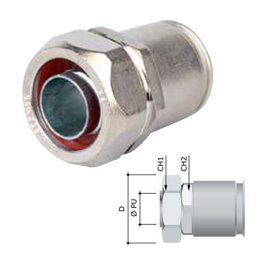 Муфта жорстка, гладка труба д.25мм-металорукав д.26мм сталь, оцинкована IP66/IP67 6117-2527