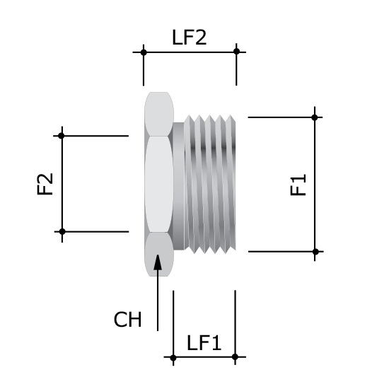 Перехідник з метричним різьбленням МЕТ-МЕТ M25x1,5-M20x1,5 6016-2520 