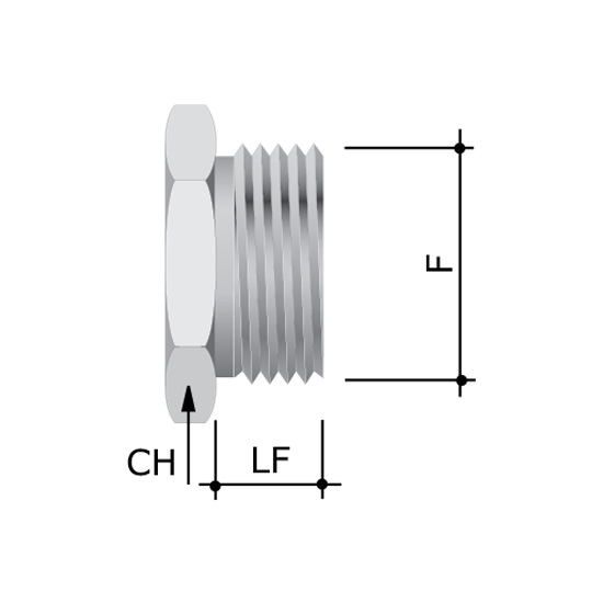 Заглушка з нікельованої латуні M32x1,5 6050-32A