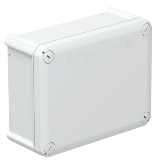 Коробка розподільча Т-серії без кабельних вводів, 190х150х77, ІР66, ультрафіолетостійкий, ударостійкий поліпропілен T 160 OE