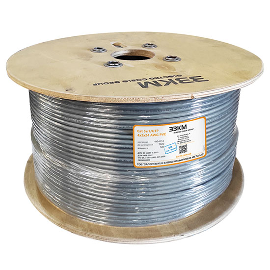 Кабель мережевий 500м 5e F/UTP 4х2х24 AWG