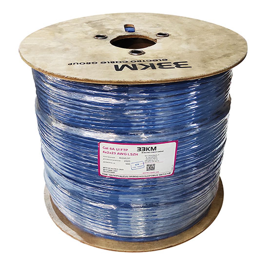 Кабель мережевий 500м 6A U/FTP LSZH 4х2х23 AWG