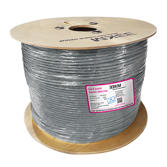 Кабель мережевий 500м 6 U/UTP 4х2х23 AWG