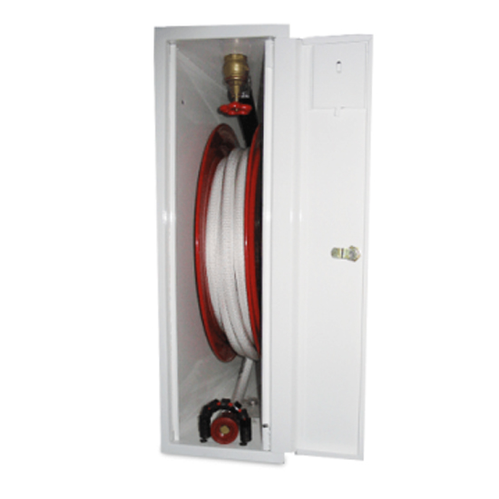 Пожежний кран-комплект для житлових будинків внутрішньоквартирний HW-19Wt-15 (дверцята в торці)